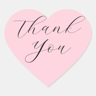 ミニマルシンプルリストScript Thank You Business Pink ハートシール