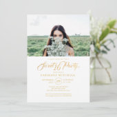 ミニマルシンプルリストSweet 16パーティー写真 招待状 (スタンド正面)