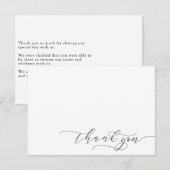 ミニマルシンプルリストThank You Script |黒 サンキューカード (正面/裏面)