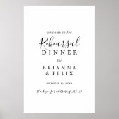 ミニマルシンプルリハーサルのディナーウェルカムサイン ポスター (正面)