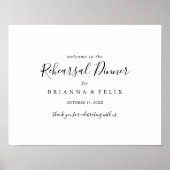 ミニマルシンプルリハーサルのディナーウェルカムサイン ポスター (正面)