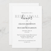 ミニマルシンプルリハーサルエレガントディナー 招待状 (正面/裏面)