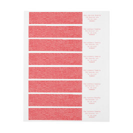 ミニマルシンプルレッドドードル差出人住所 ラップアラウンドラベル