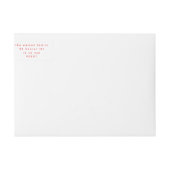 ミニマルシンプルレッドドードル差出人住所 ラップアラウンドラベル (正面)