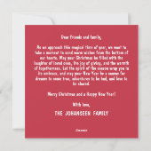 ミニマルシンプルヴィンテージレッドはっきりしたハッピーホリデー シーズンカード (裏面)