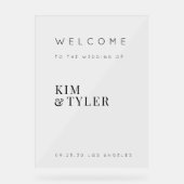 ミニマルシンプル主義のエレガントな結婚式の歓迎サイン アクリルサイン (正面)