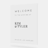 ミニマルシンプル主義のエレガントな結婚式の歓迎サイン アクリルサイン (傾斜)