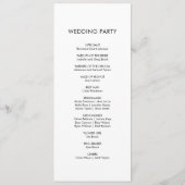 ミニマルシンプル主義のエレガントな結婚式 プログラム (裏面)