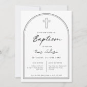 ミニマルシンプル主義のクロスアーチバプテスマ 招待状 (正面)