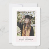 ミニマルシンプル主義のシック写真卒業 案内状 (正面)