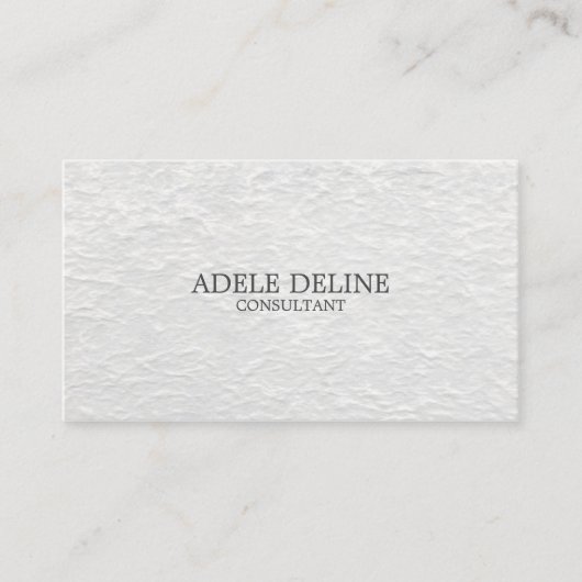 ミニマルシンプル主義のテクスチャの白 名刺 (正面)