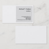 ミニマルシンプル主義のプレーンアーキテクト灰色ホワイト 名刺 (正面/裏面)