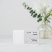 ミニマルシンプル主義のプレーンアーキテクト灰色ホワイト 名刺 (スタンド正面)