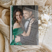 ミニマルシンプル主義のホワイトウェディング日付を保存 アクリル招待状