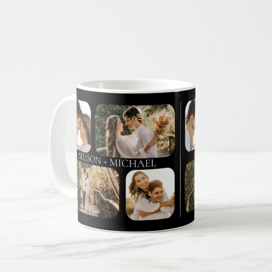 ミニマルシンプル主義のラウンドエッジ写真カップル名 コーヒーマグカップ (正面左)