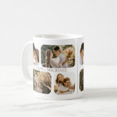 ミニマルシンプル主義のラウンドエッジ写真カップル名 コーヒーマグカップ (正面左)