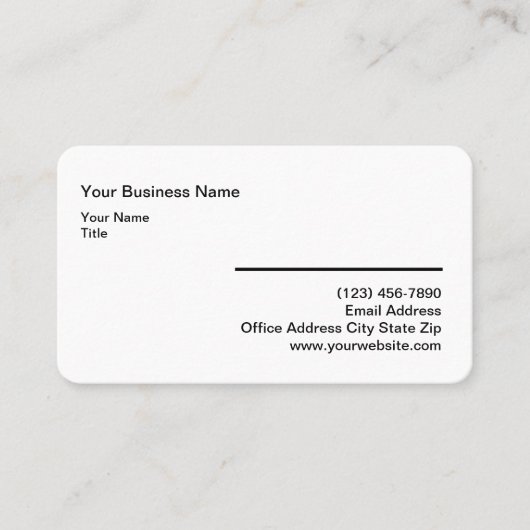 ミニマルシンプル主義の丸い角の名刺 名刺 (正面)