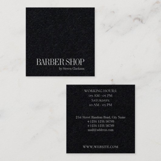 ミニマルシンプル主義の優雅さ スクエア名刺 (正面/裏面)