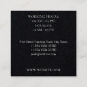 ミニマルシンプル主義の優雅さ スクエア名刺 (裏面)