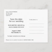ミニマルシンプル主義の写真の結婚式は日付を保存 案内ポストカード (裏面)