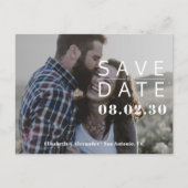 ミニマルシンプル主義の写真の結婚式は日付を保存 案内ポストカード (正面)