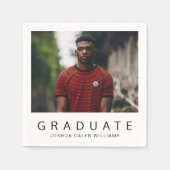 ミニマルシンプル主義の写真モダン卒業 スタンダードカクテルナプキン (正面)