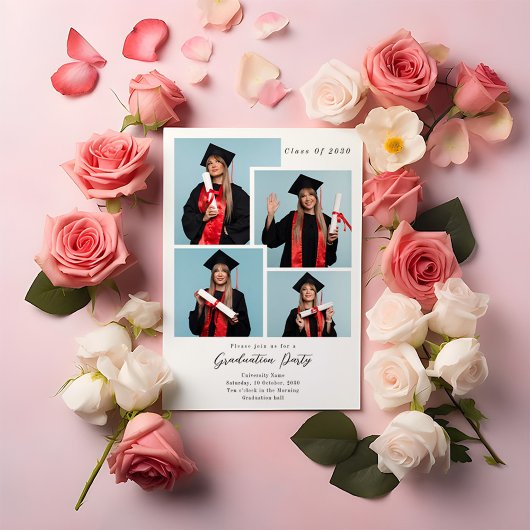 ミニマルシンプル主義の写真卒業 招待状