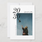 ミニマルシンプル主義の写真卒業 招待状 (正面)