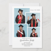 ミニマルシンプル主義の写真卒業 招待状 (裏面)