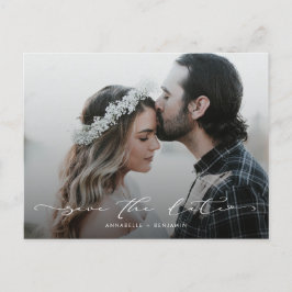 ミニマルシンプル主義の写真結婚式の日付を保存 ポストカード