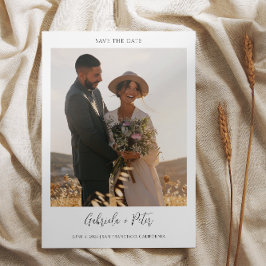 ミニマルシンプル主義の写真結婚式の日付を保存 招待状