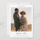 ミニマルシンプル主義の写真結婚式の日付を保存 招待状 (正面)