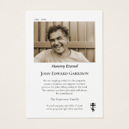 ミニマルシンプル主義の写真葬儀サンキューカード