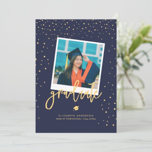 ミニマルシンプル主義の大学院写真卒業 案内状 (スタンド正面)