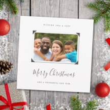 ミニマルシンプル主義の家族の写真メリークリスマス