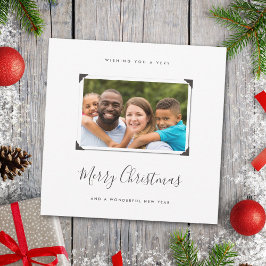 ミニマルシンプル主義の家族の写真メリークリスマス シーズンカード
