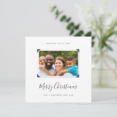 ミニマルシンプル主義の家族の写真メリークリスマス シーズンカード (スタンド正面)