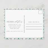 ミニマルシンプル主義の家族の写真メリークリスマス シーズンポストカード (裏面)