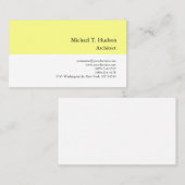 ミニマルシンプル主義の平人建築士イエローホワイト 名刺 (正面/裏面)