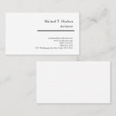 ミニマルシンプル主義の平野クラシカル建築家ホワイト 名刺 (正面/裏面)