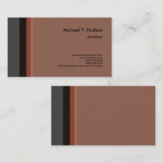 ミニマルシンプル主義の建築家モダン 名刺 (正面/裏面)