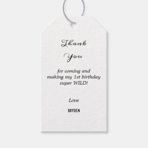 ミニマルシンプル主義の誕生日パーティー ギフトタグ