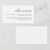 ミニマルシンプル主義の贈り物に対する注意 エンクロージャーカード (正面/裏面)