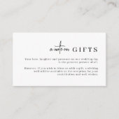 ミニマルシンプル主義の贈り物に対する注意 エンクロージャーカード (正面)