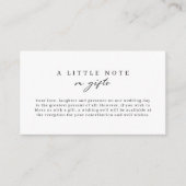 ミニマルシンプル主義の贈り物に対する注意 エンクロージャーカード (正面)