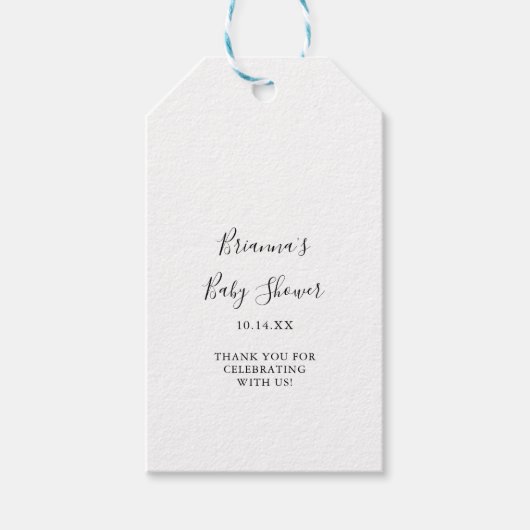ミニマルシンプル主義の赤ちゃんシャワー ギフトタグ (正面)