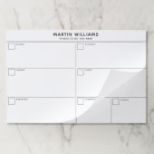 ミニマルシンプル主義の週次主催者 ペーパーパッド (折り畳み)