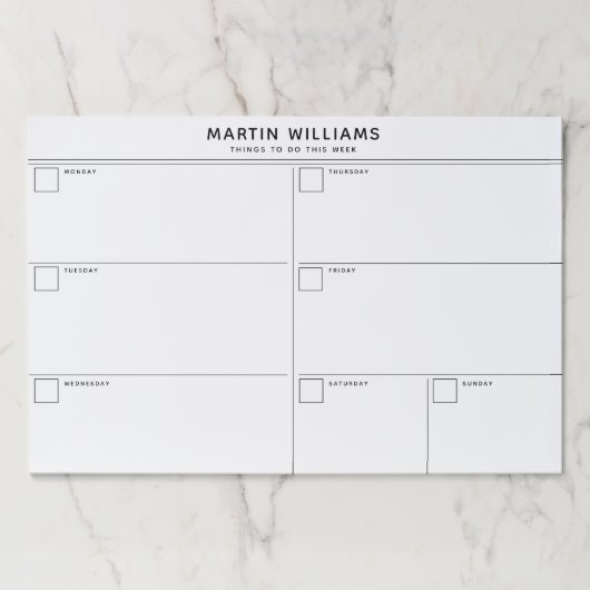 ミニマルシンプル主義の週次主催者 ペーパーパッド (正面)