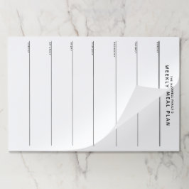 ミニマルシンプル主義の食事計画 ペーパーパッド