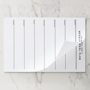 ミニマルシンプル主義の食事計画 ペーパーパッド